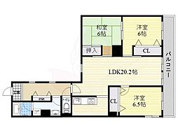 ドミール千里 3LDKの間取図画像