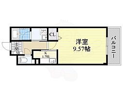 キリベアート 1Kの間取図画像