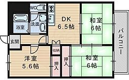 グリースシャトー桃山台 3DKの間取図画像