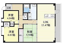 ウイング旭ケ丘 3LDKの間取図画像