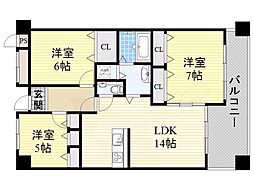 プレミール桃山台 3LDKの間取図画像