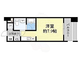 レジディア江坂 ワンルームの間取図画像