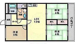 グリーンヒル千里 3LDKの間取図画像