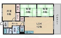 グリーンハイム千里2 3LDKの間取図画像
