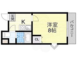 INOVE上山手 ワンルームの間取図画像
