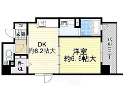 ソレイユ服部 1DKの間取図画像