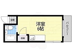 ハッピー・ド・千里山 ワンルームの間取図画像