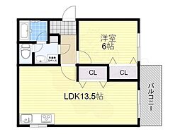 秀和ハイツB棟 1LDKの間取図画像