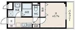 ル・クール江坂 1Kの間取図画像