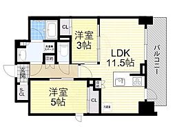 シーズンフラッツ緑地公園 2LDKの間取図画像