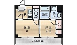 グランピーノ桃山台 1DKの間取図画像
