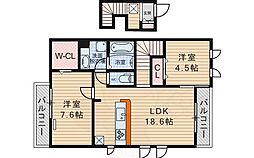 ハイツK 2LDKの間取図画像