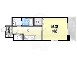 プレセンテ 1Kの間取図画像