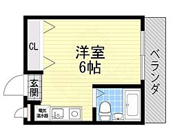 ソサエティ山手 ワンルームの間取図画像