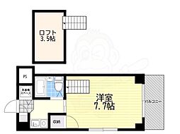 グランリッチ箕面 1Kの間取図画像