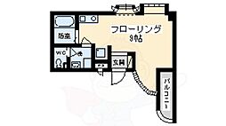 カルムカガワ2 1Kの間取図画像