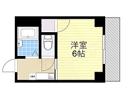 コリーヌ千里 1Kの間取図画像