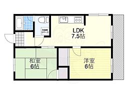 ハイツウエハラ 2DKの間取図画像