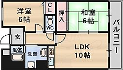 山田マンションビューテラス 2LDKの間取図画像