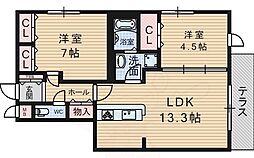 SUNSQUARE千里万博 2LDKの間取図画像