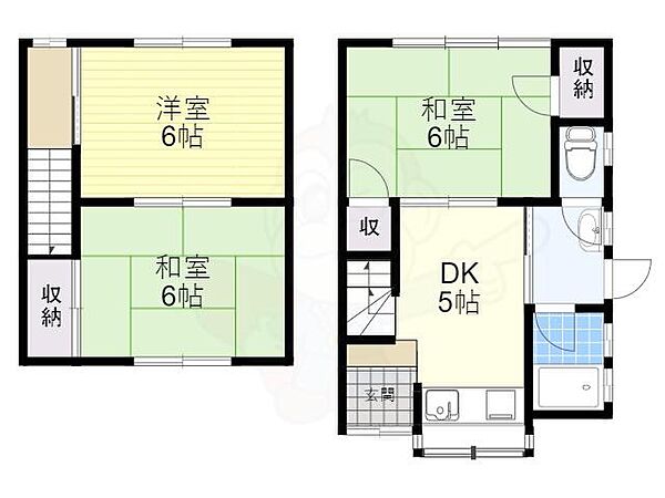 津之江町1丁目貸家 ｜大阪府高槻市津之江町１丁目(賃貸一戸建3DK・1階・54.55㎡)の写真 その2