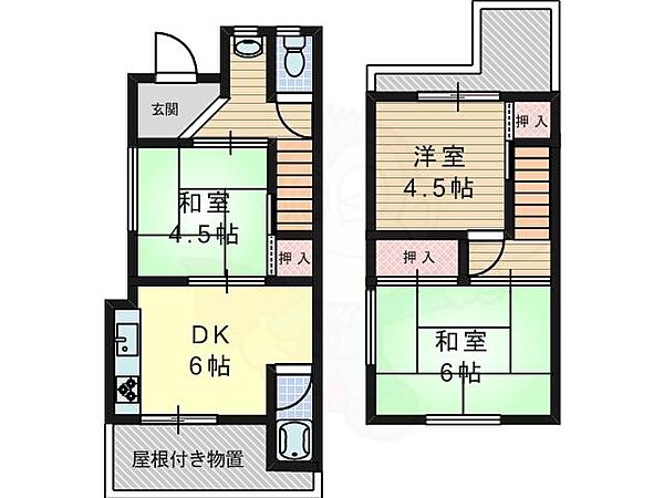 東五百住町二丁目一戸建て貸家 ｜大阪府高槻市東五百住町２丁目(賃貸一戸建3DK・1階・49.88㎡)の写真 その2