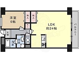 ライオンズマンション高槻 1LDKの間取図画像