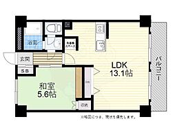 川上サニーハイツ 1LDKの間取図画像