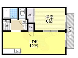松村ハイツ 1LDKの間取図画像