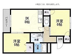ベル・エトワール 2DKの間取図画像