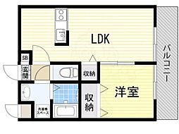 NewAmourクラニア 1LDKの間取図画像