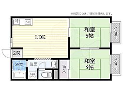ローレルハイツ 2DKの間取図画像