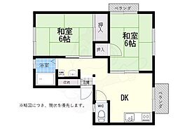 ハイツ南桜ケ丘 2DKの間取図画像