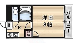 マンションはるか 1Kの間取図画像