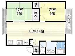 プラムコート 2LDKの間取図画像
