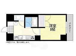 ヴェリッシモ芥川 1Kの間取図画像