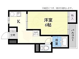 ランプ 1Kの間取図画像