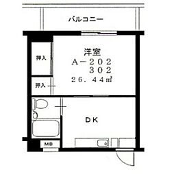 コーポサザンクロス 1DKの間取図画像