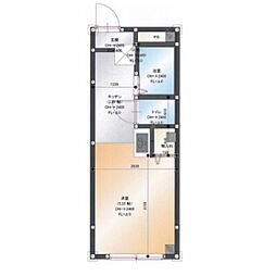 エンゼルメゾン 1Kの間取図画像