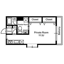 クレスト西村 ワンルームの間取図画像
