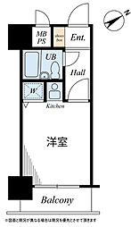 日神パレステージ藤沢 ワンルームの間取図画像