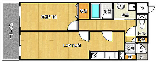 京都府京都市山科区東野中井ノ上町(賃貸マンション1LDK・6階・47.96㎡)の写真 その2