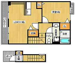 京都府城陽市富野北角（賃貸アパート1LDK・2階・46.09㎡） その2