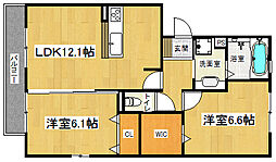シャンピアコート 2LDKの間取図画像