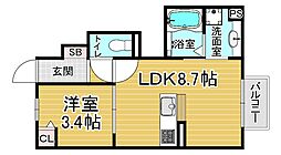 グランシャリオ正道 1LDKの間取図画像