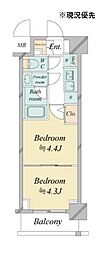 ドゥーエ新横浜 2Kの間取図画像