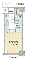 ドゥーエ新横浜 1Kの間取図画像