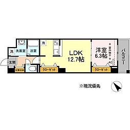 ノーブルヒルズ 1LDKの間取図画像