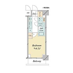 ドゥーエ新横浜 1Kの間取図画像