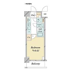 ドゥーエ新横浜 1Kの間取図画像